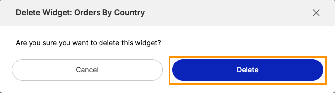 Widget instance deletion confirmation modal