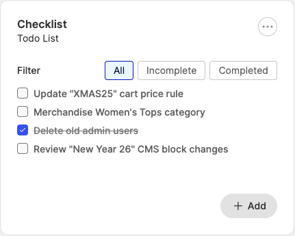 Checklist widget