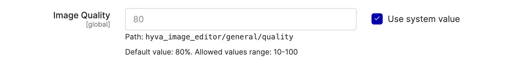 Image quality configuration